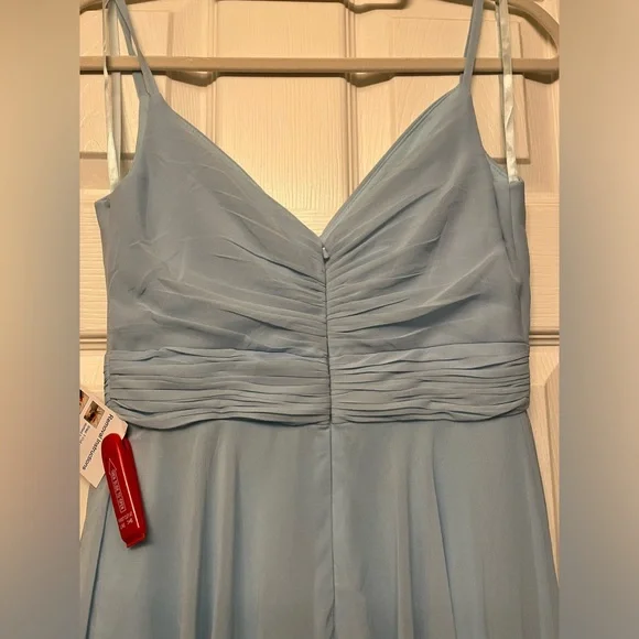 Mac Duggal Asymmetrical Hem Midi Ruffle Gown, NWT Powder Blue #55412 siz… - Picture 5 of 8